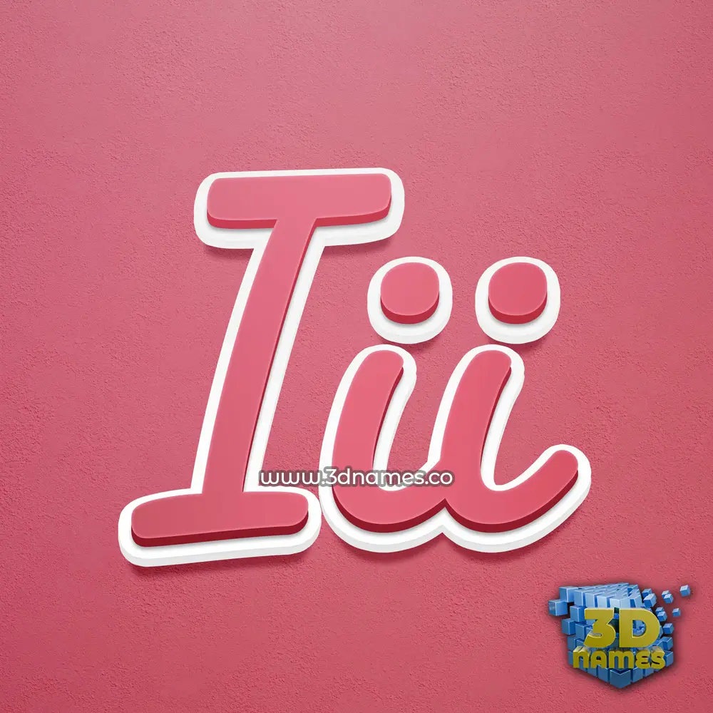 iii in Red Scribble style - 3D name wallpaper