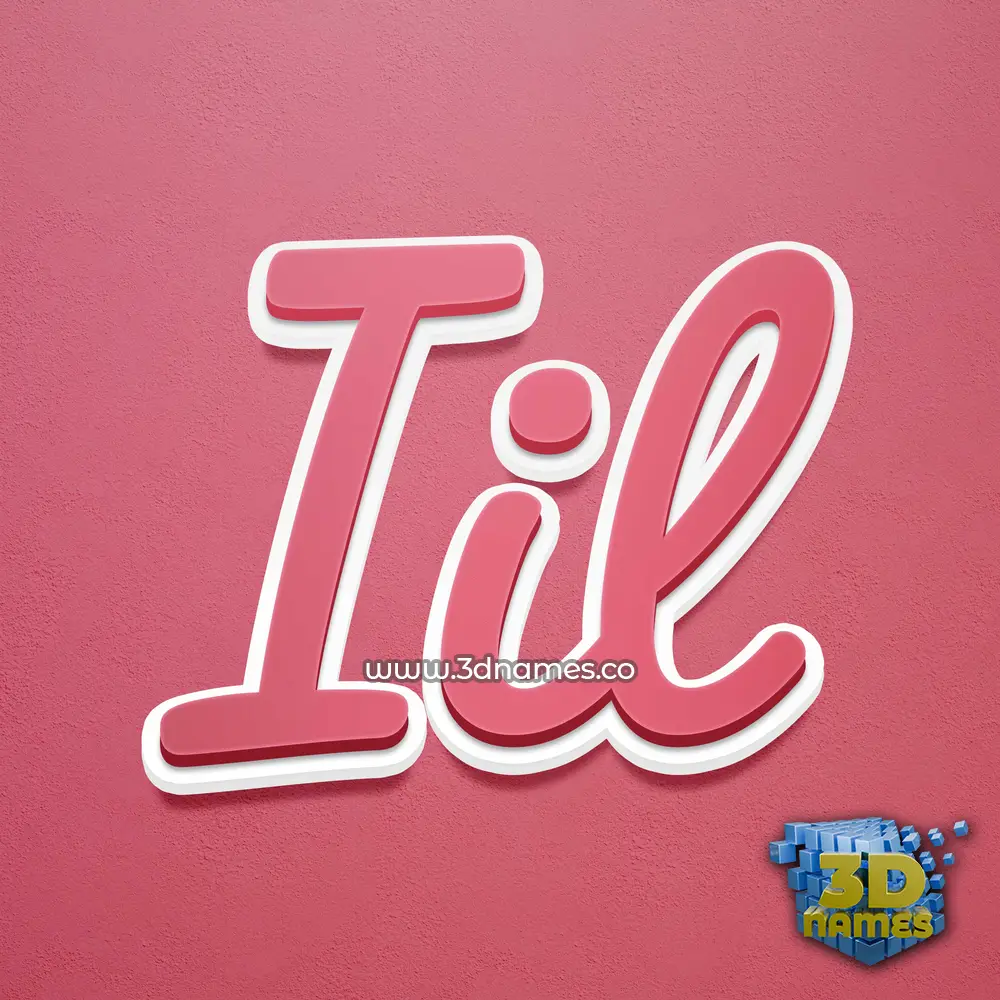 iil in Red Scribble style - 3D name wallpaper
