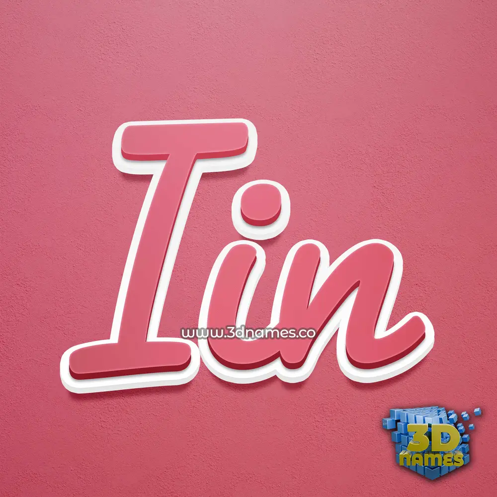 iin in Red Scribble style - 3D name wallpaper