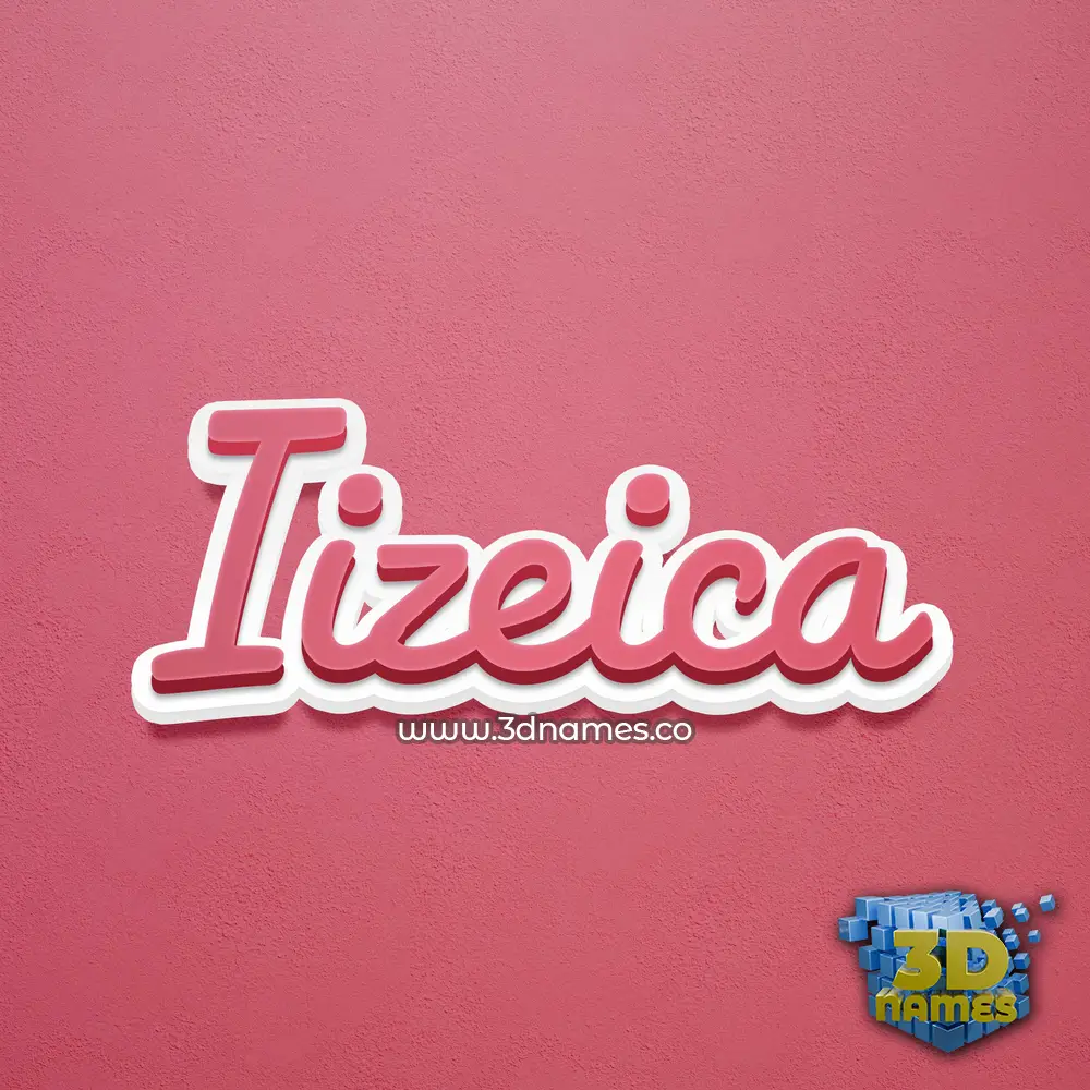 iizeica in Red Scribble style - 3D name wallpaper