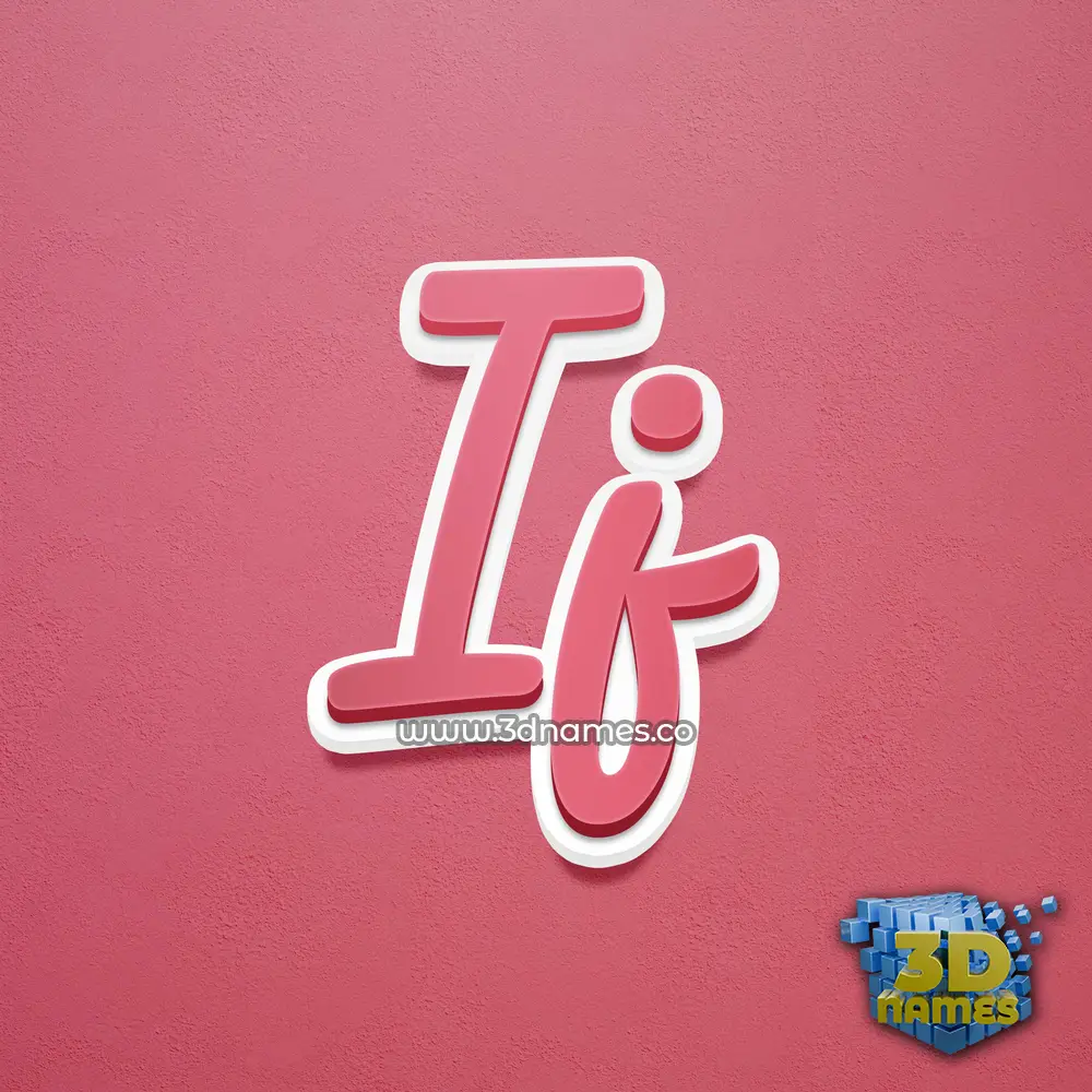 ij in Red Scribble style - 3D name wallpaper
