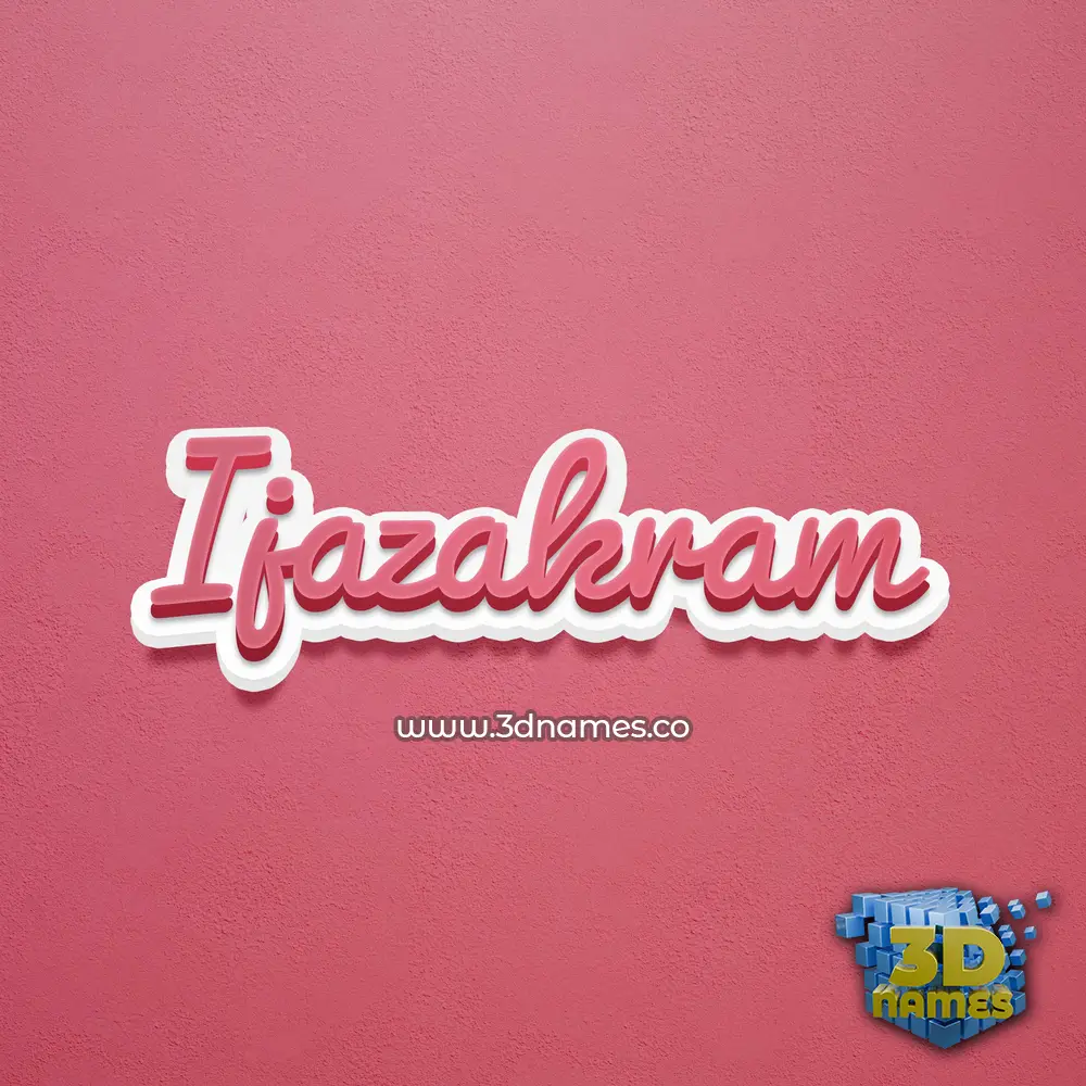 ijazakram in Red Scribble style - 3D name wallpaper