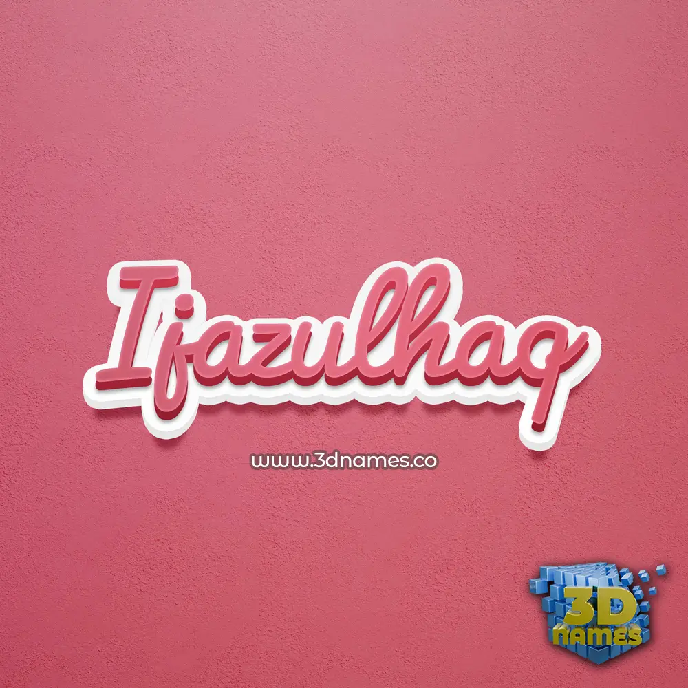 ijazulhaq in Red Scribble style - 3D name wallpaper