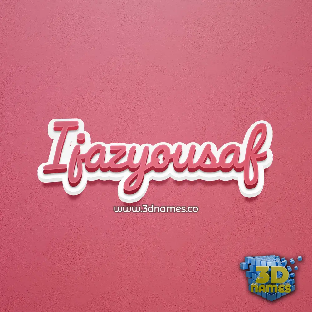 ijazyousaf in Red Scribble style - 3D name wallpaper