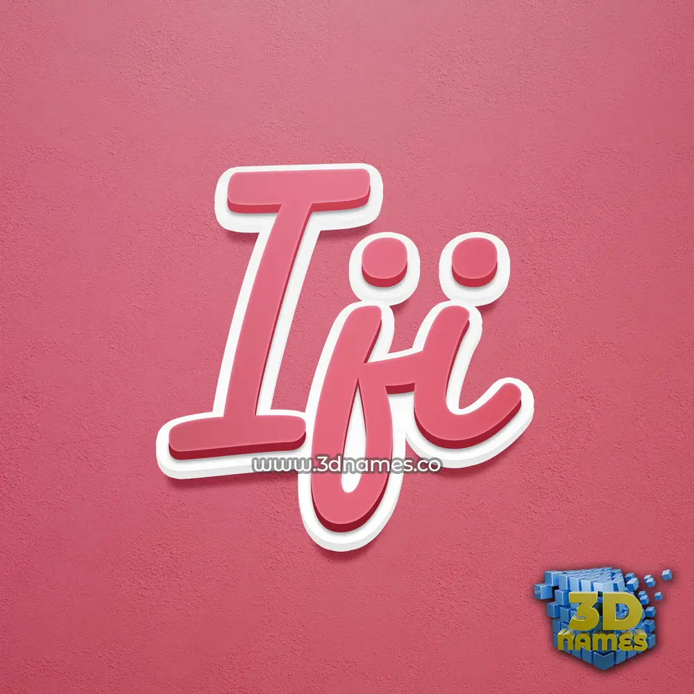 iji in Red Scribble style - 3D name wallpaper
