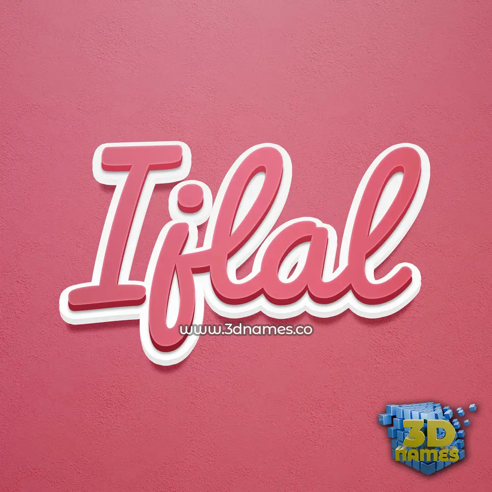 ijlal in Red Scribble style - 3D name wallpaper