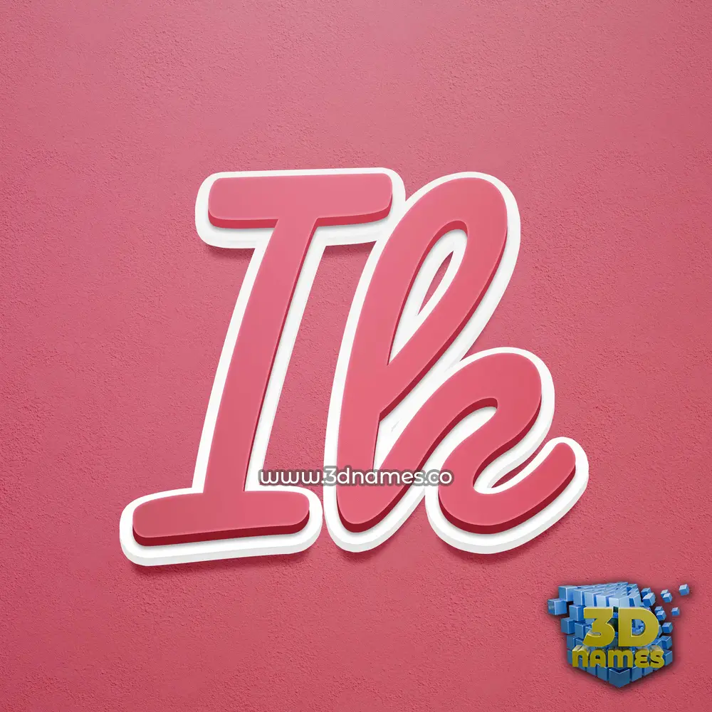 ik in Red Scribble style - 3D name wallpaper