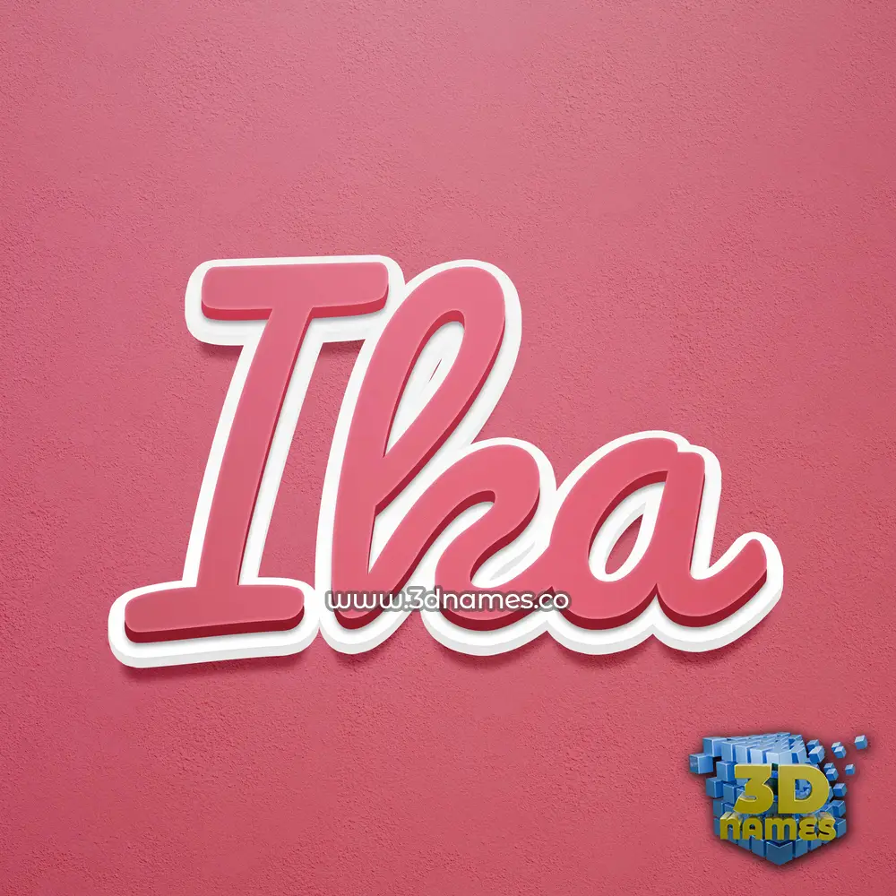 ika in Red Scribble style - 3D name wallpaper