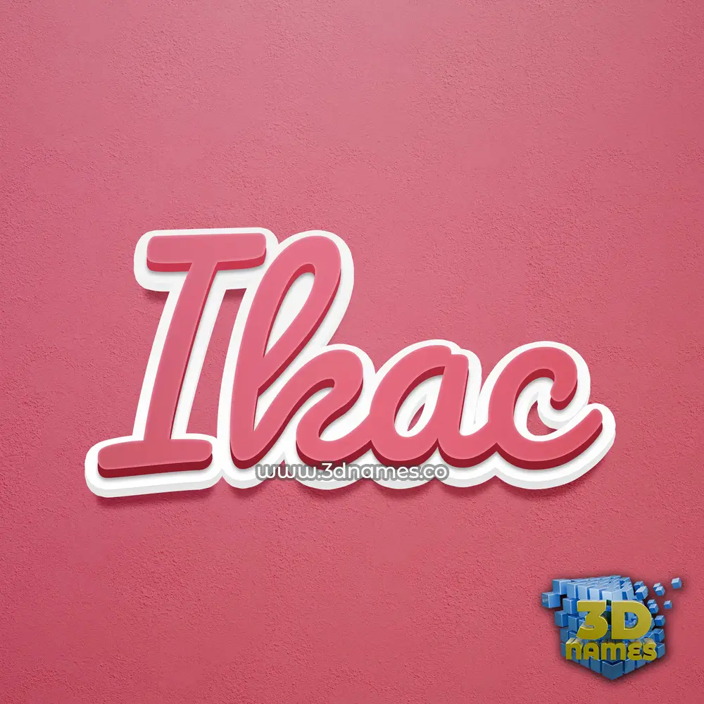 ikac in Red Scribble style - 3D name wallpaper