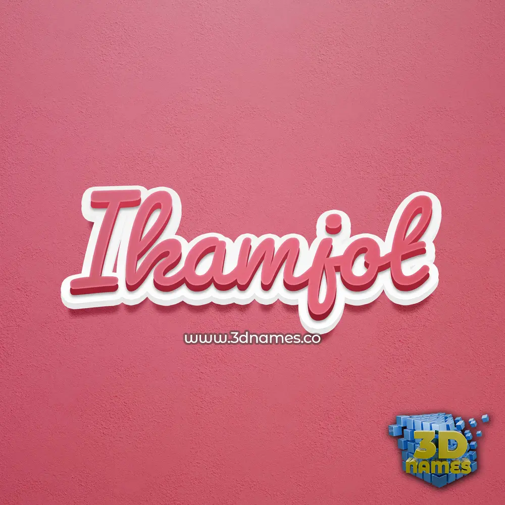 ikamjot in Red Scribble style - 3D name wallpaper