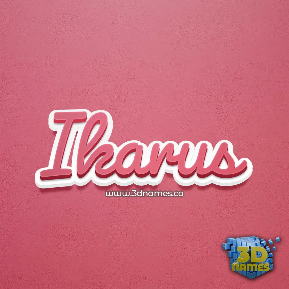 ikarus in Red Scribble style - 3D name wallpaper