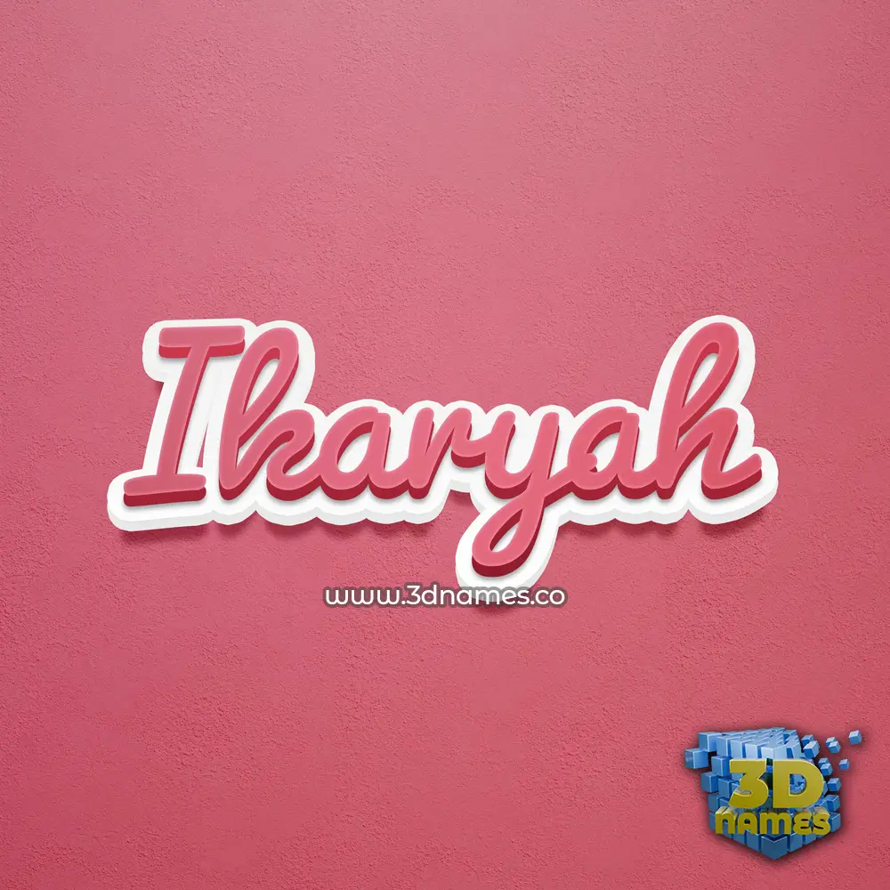 ikaryah in Red Scribble style - 3D name wallpaper