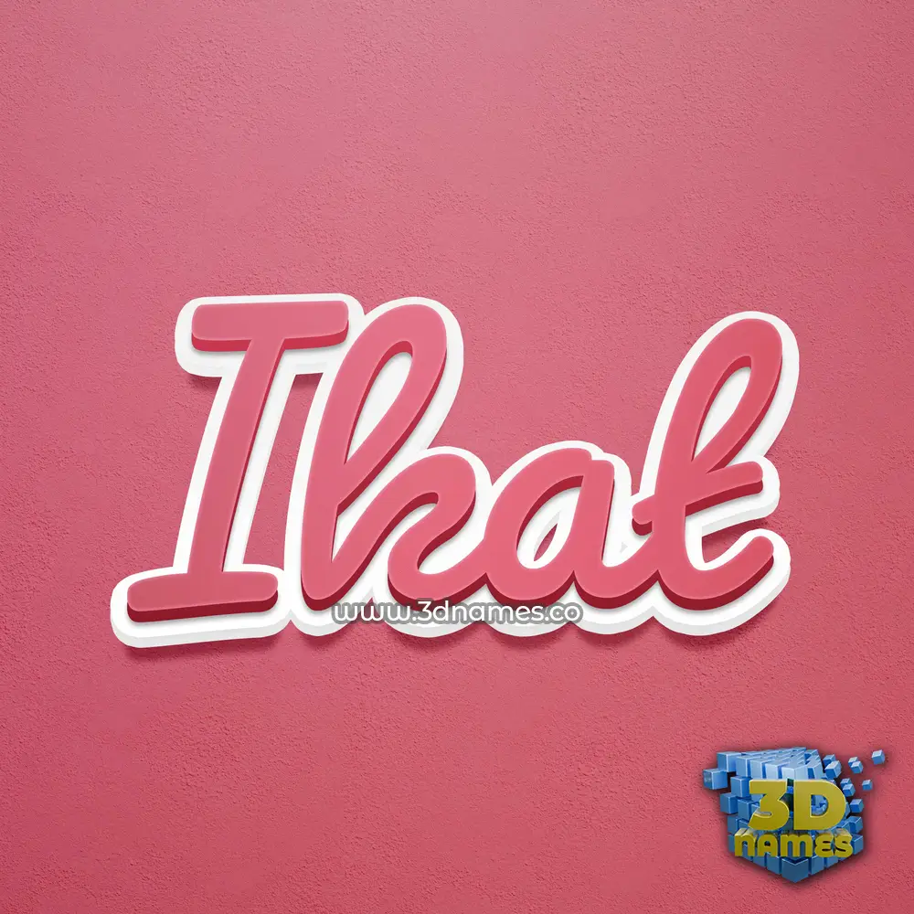 ikat in Red Scribble style - 3D name wallpaper