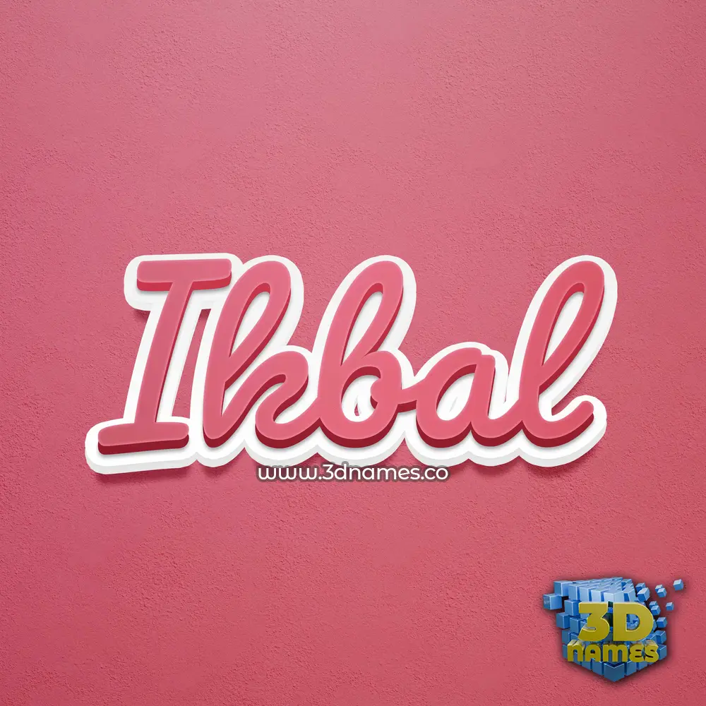 ikbal in Red Scribble style - 3D name wallpaper