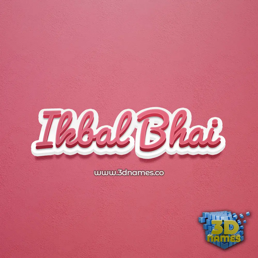 ikbal bhai in Red Scribble style - 3D name wallpaper