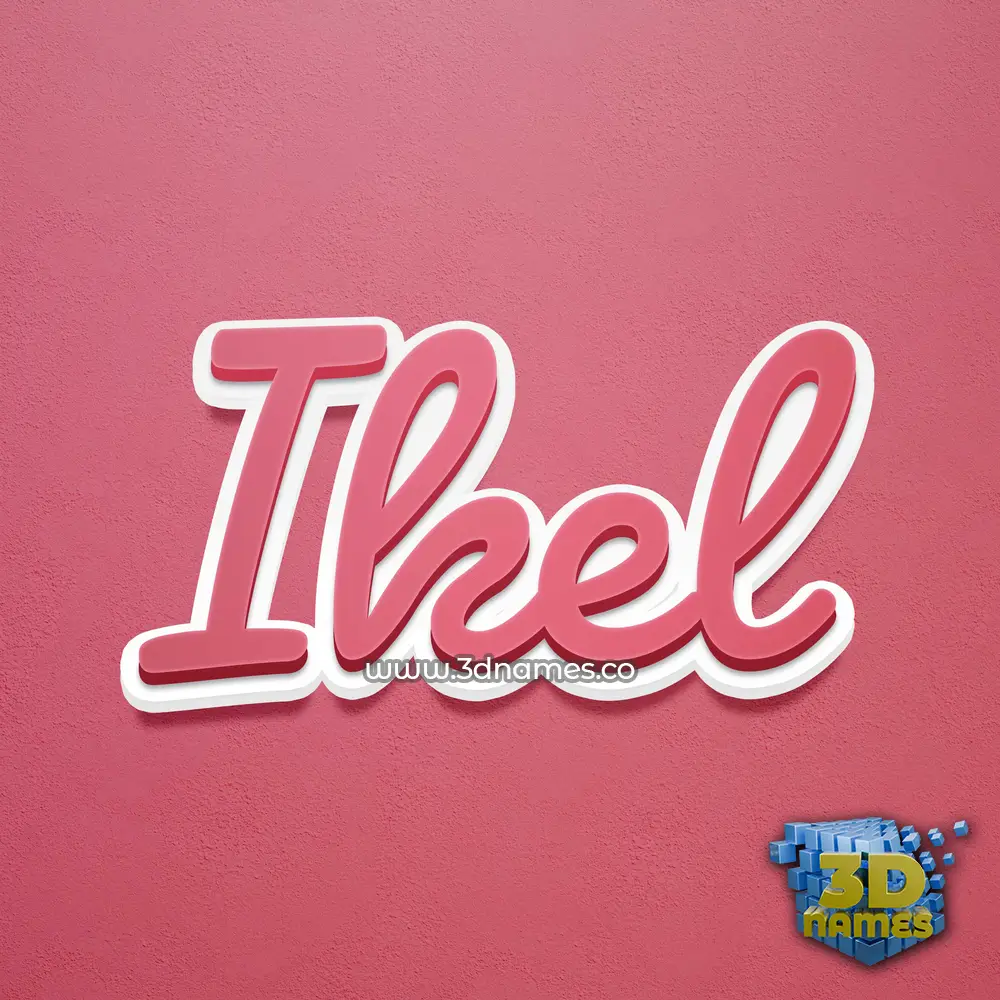 ikel in Red Scribble style - 3D name wallpaper