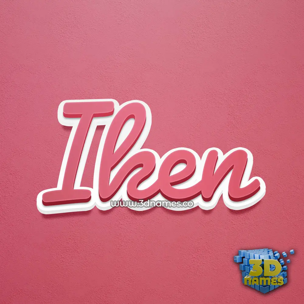 iken in Red Scribble style - 3D name wallpaper