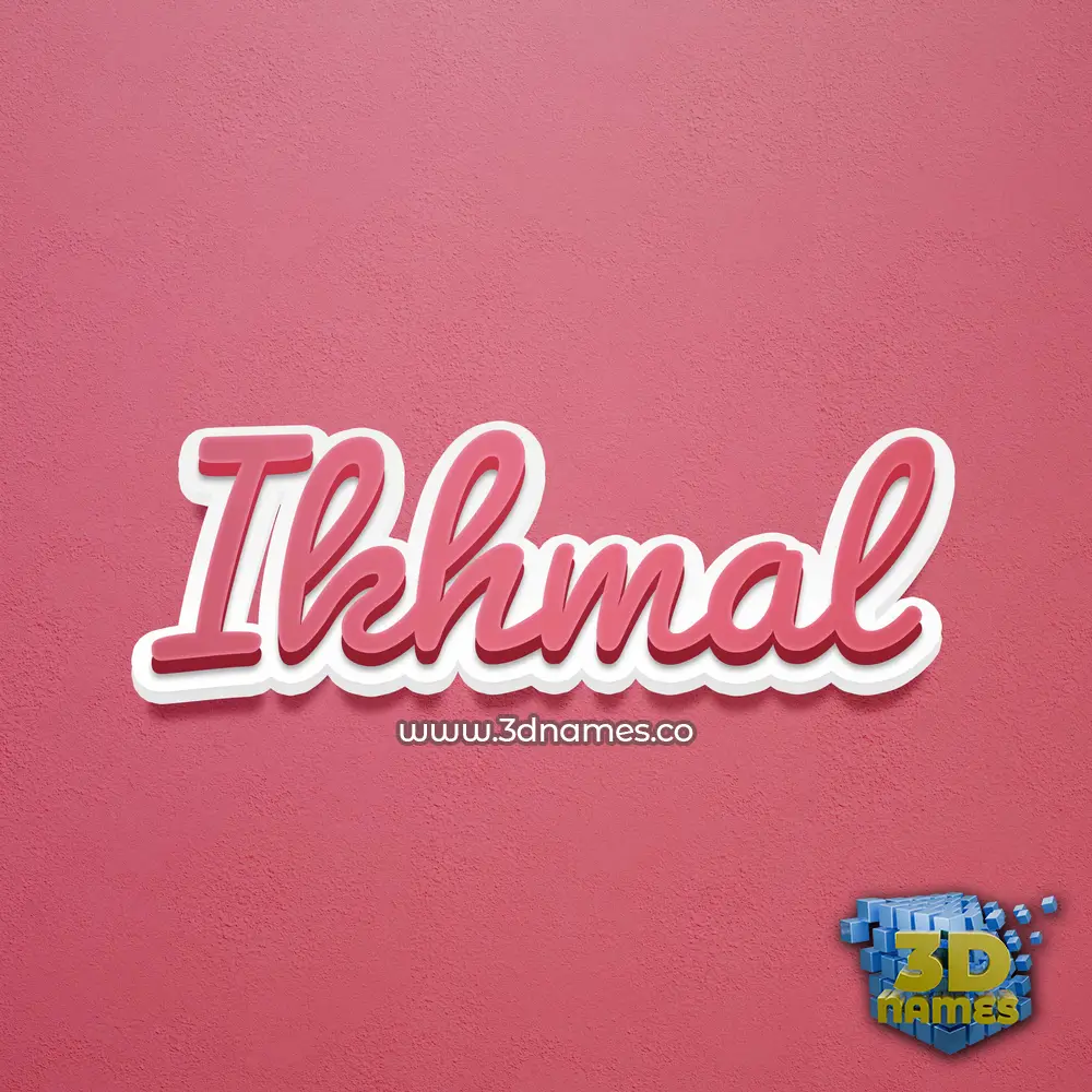 ikhmal in Red Scribble style - 3D name wallpaper