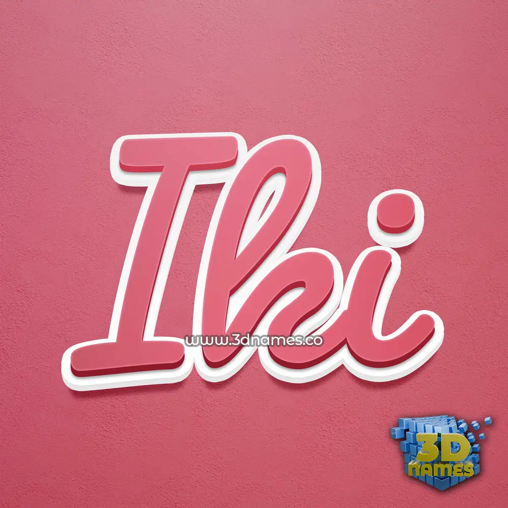 iki in Red Scribble style - 3D name wallpaper