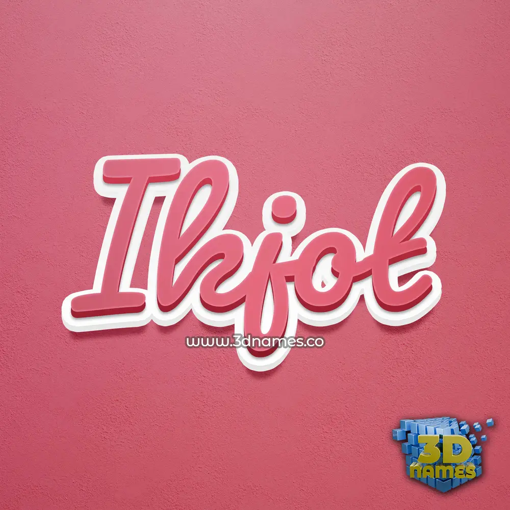 ikjot in Red Scribble style - 3D name wallpaper
