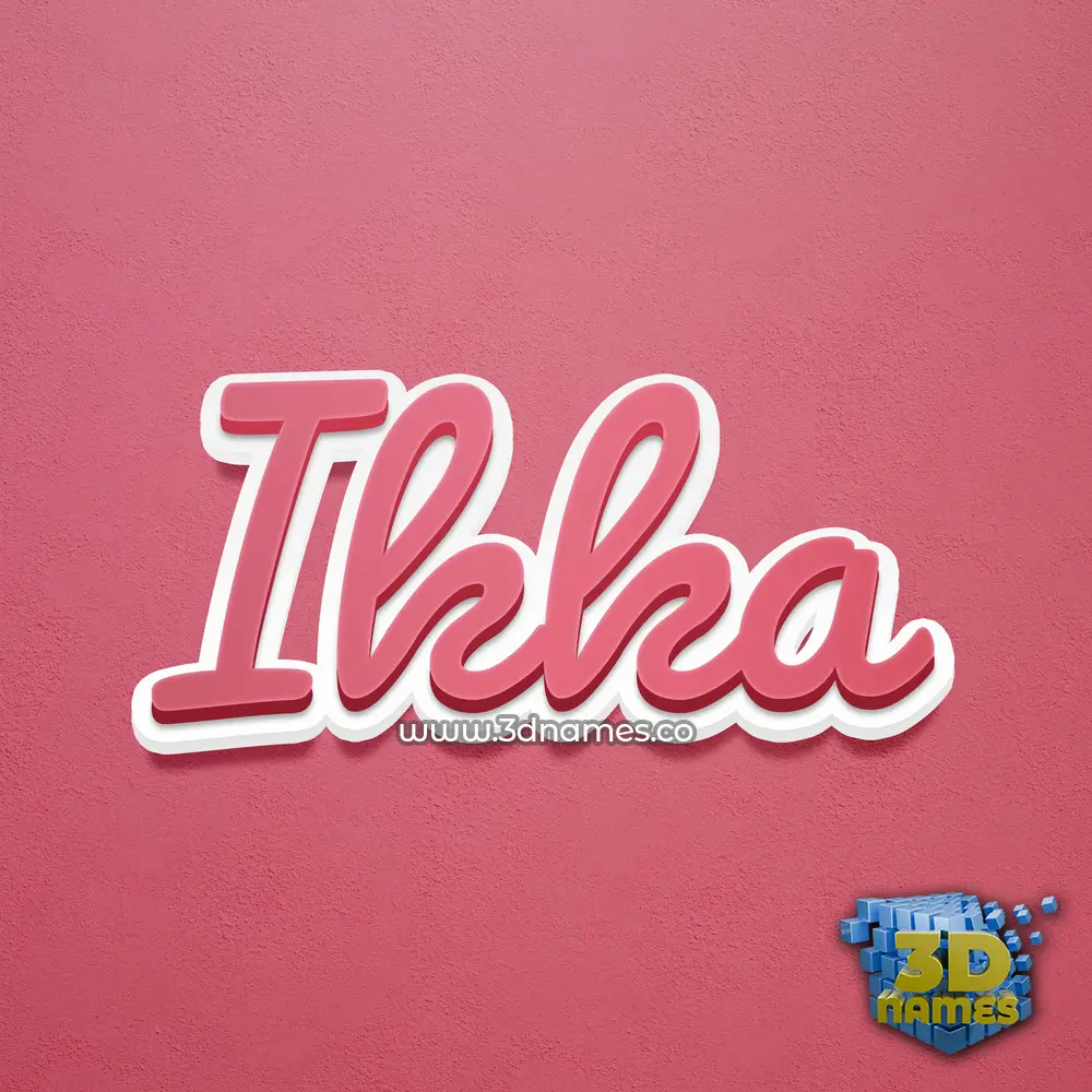 ikka in Red Scribble style - 3D name wallpaper