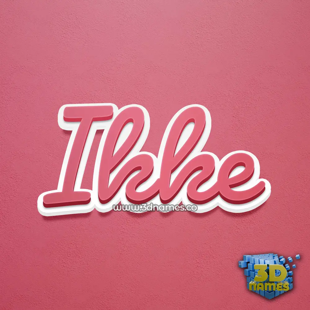 ikke in Red Scribble style - 3D name wallpaper