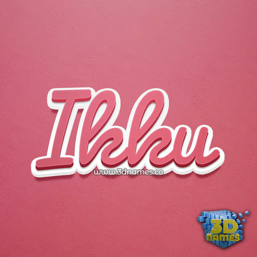 ikku in Red Scribble style - 3D name wallpaper