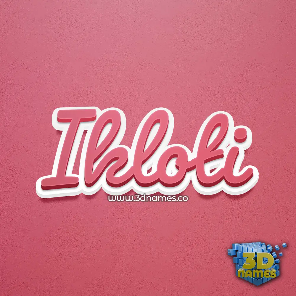 ikloti in Red Scribble style - 3D name wallpaper