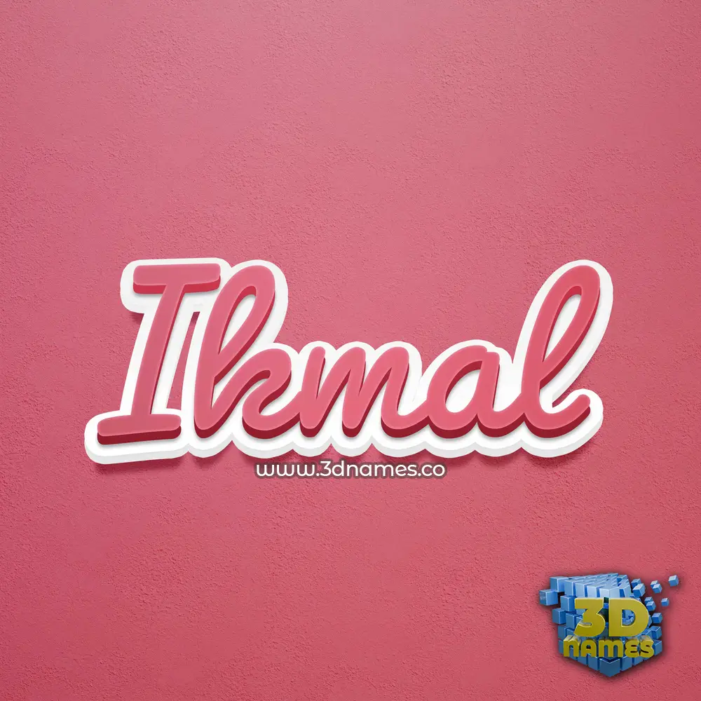 ikmal in Red Scribble style - 3D name wallpaper