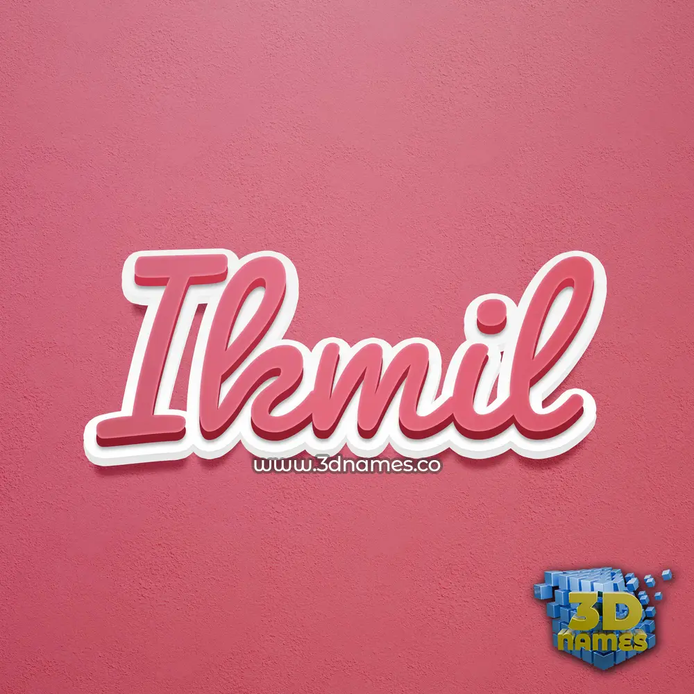 ikmil in Red Scribble style - 3D name wallpaper