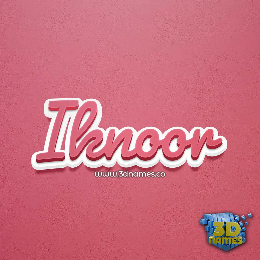 iknoor in Red Scribble style - 3D name wallpaper