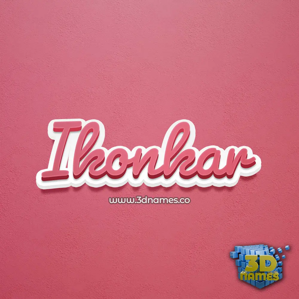 ikonkar in Red Scribble style - 3D name wallpaper