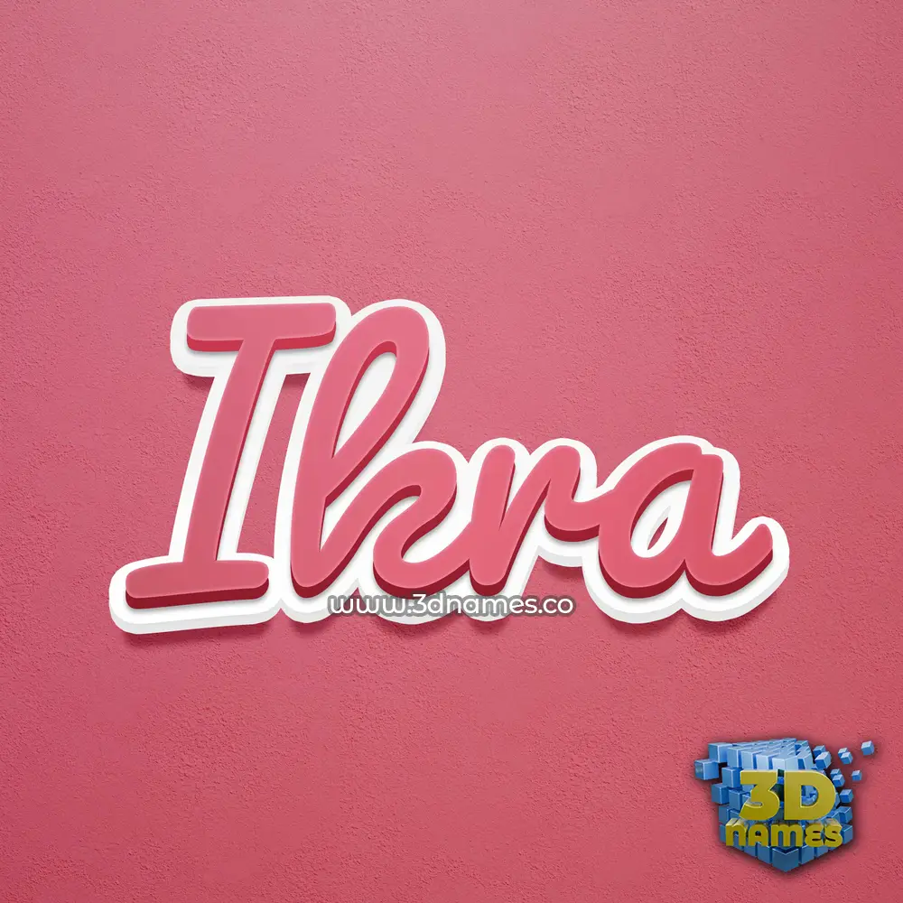 ikra in Red Scribble style - 3D name wallpaper