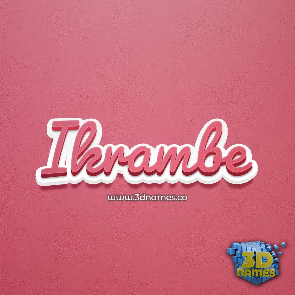 ikrambe in Red Scribble style - 3D name wallpaper