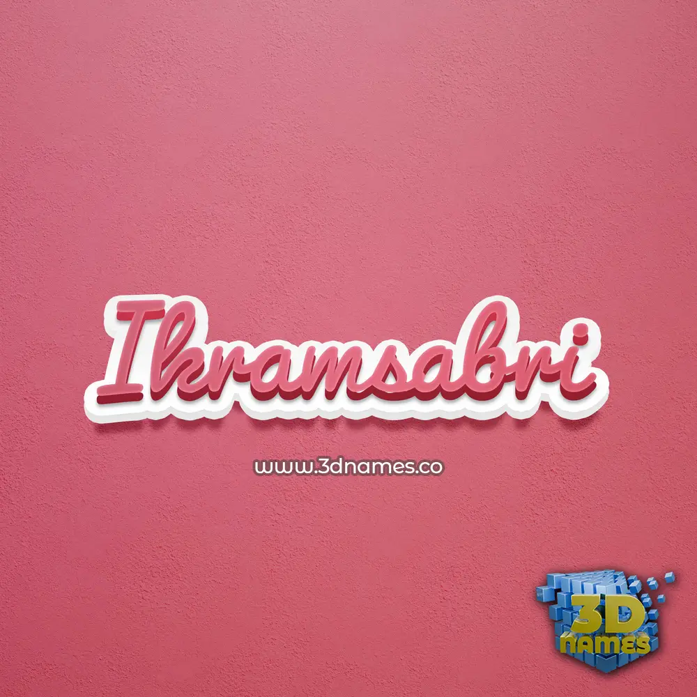 ikramsabri in Red Scribble style - 3D name wallpaper
