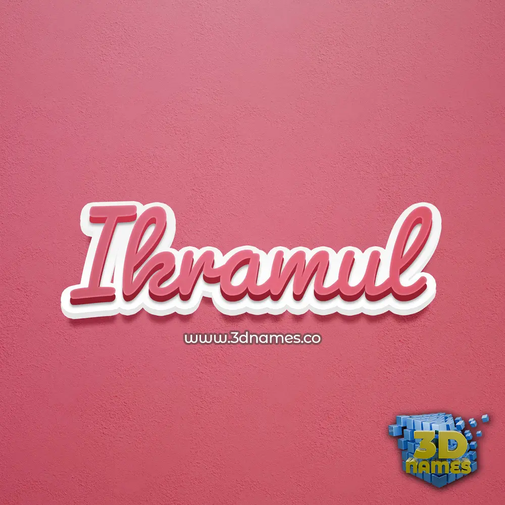 ikramul in Red Scribble style - 3D name wallpaper