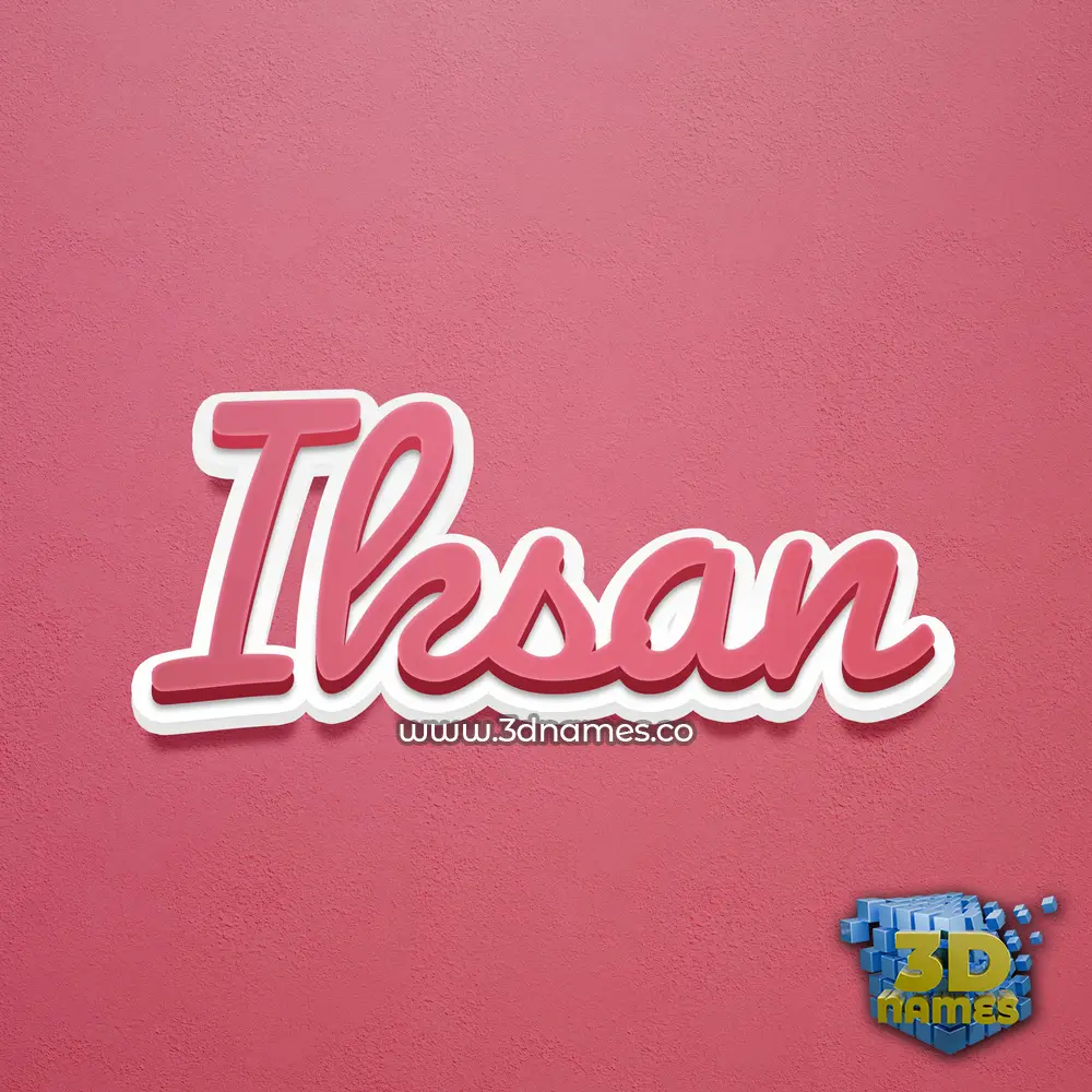 iksan in Red Scribble style - 3D name wallpaper