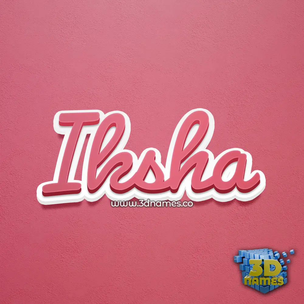 iksha in Red Scribble style - 3D name wallpaper