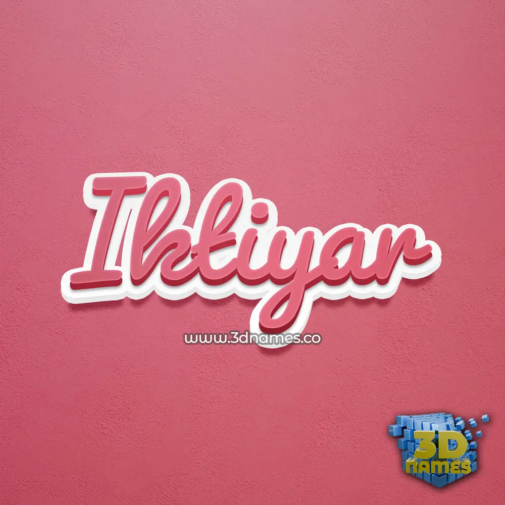iktiyar in Red Scribble style - 3D name wallpaper