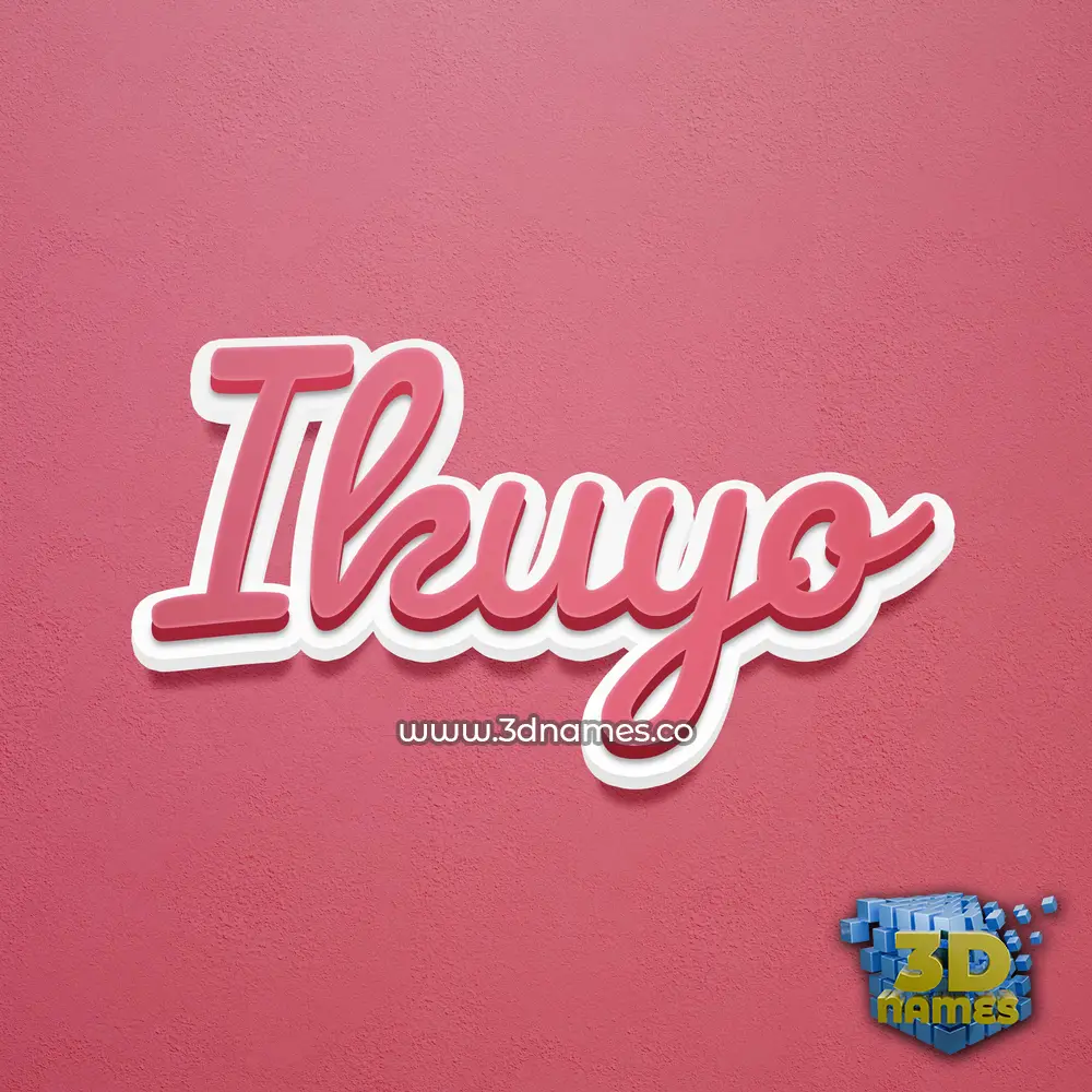 ikuyo in Red Scribble style - 3D name wallpaper