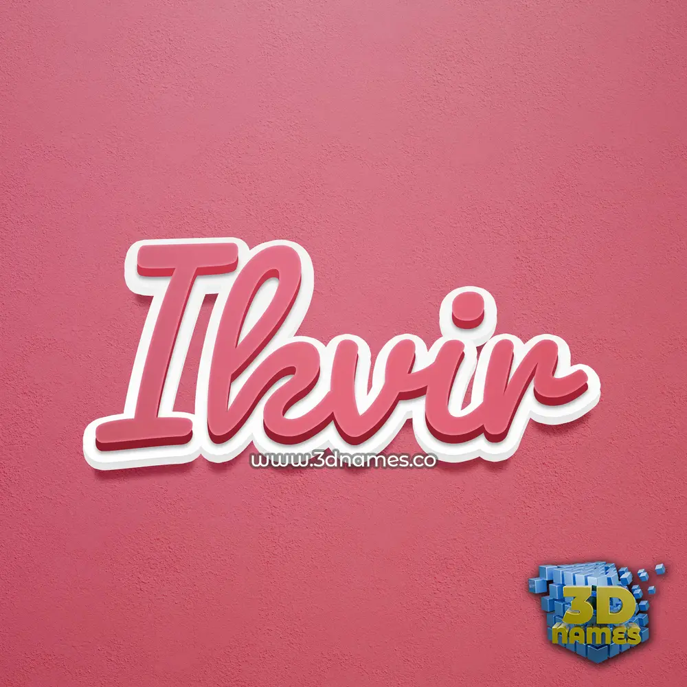 ikvir in Red Scribble style - 3D name wallpaper