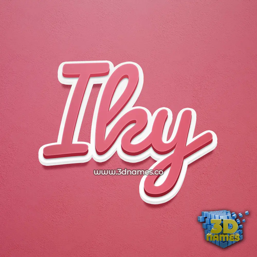 iky in Red Scribble style - 3D name wallpaper