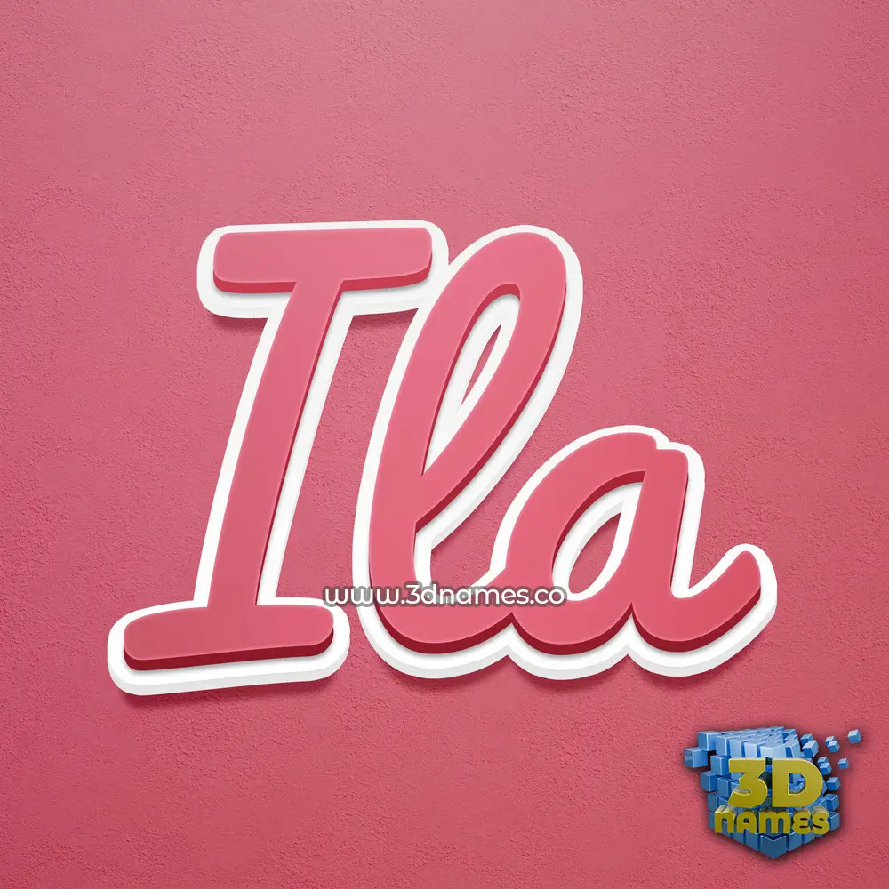 ila in Red Scribble style - 3D name wallpaper