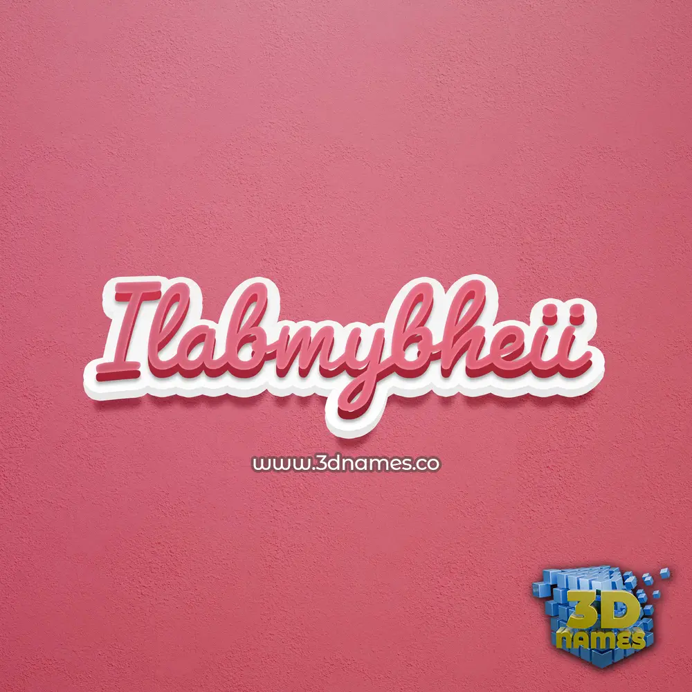 ilabmybheii in Red Scribble style - 3D name wallpaper