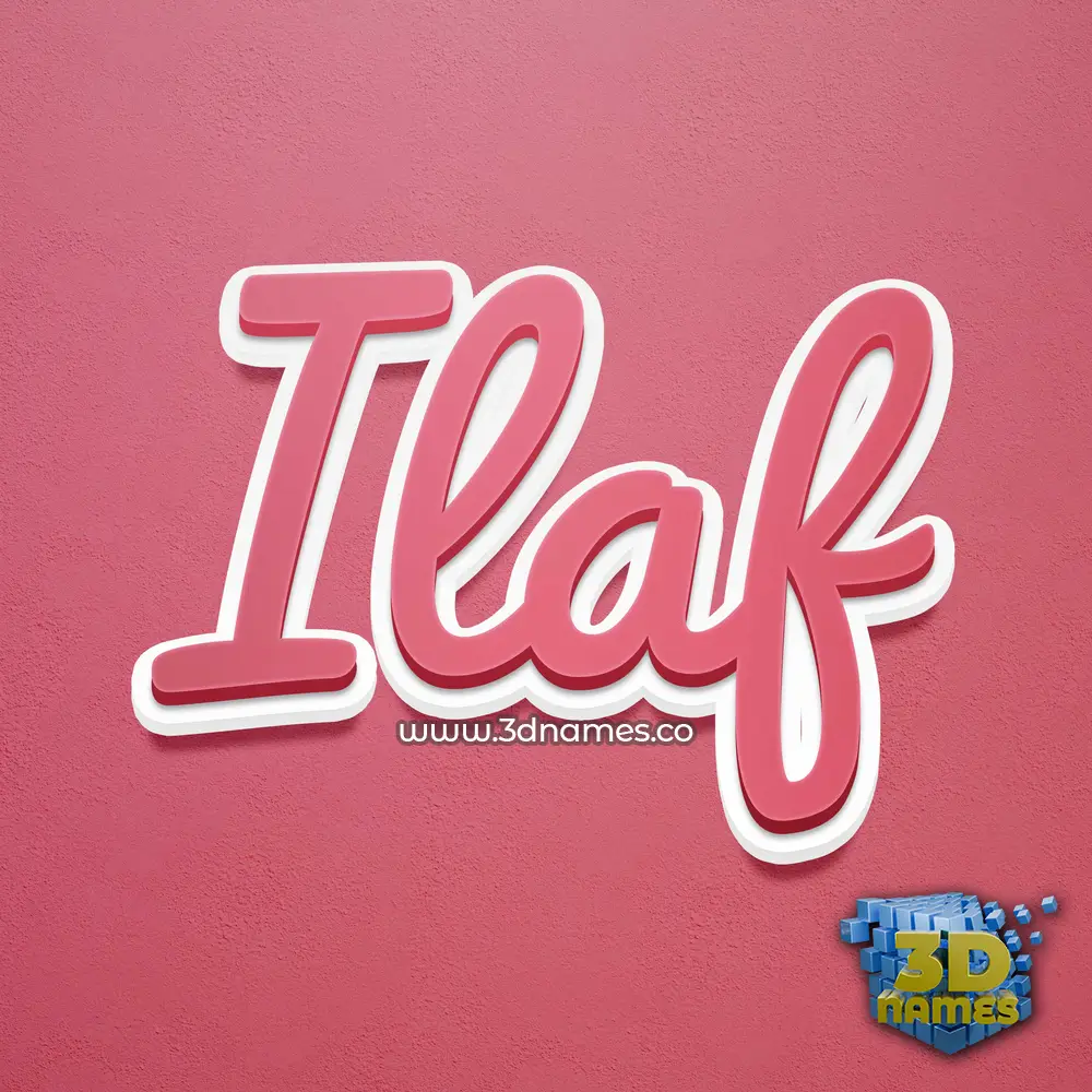 ilaf in Red Scribble style - 3D name wallpaper