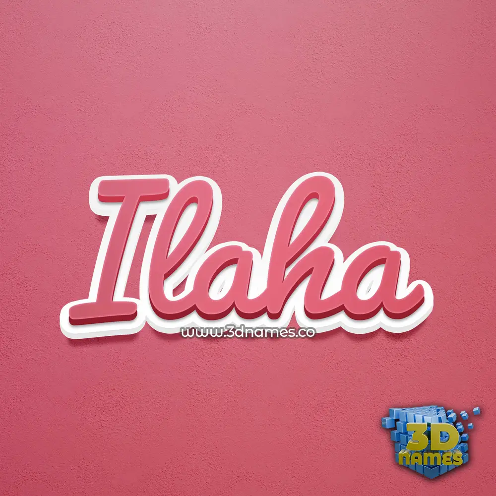 ilaha in Red Scribble style - 3D name wallpaper