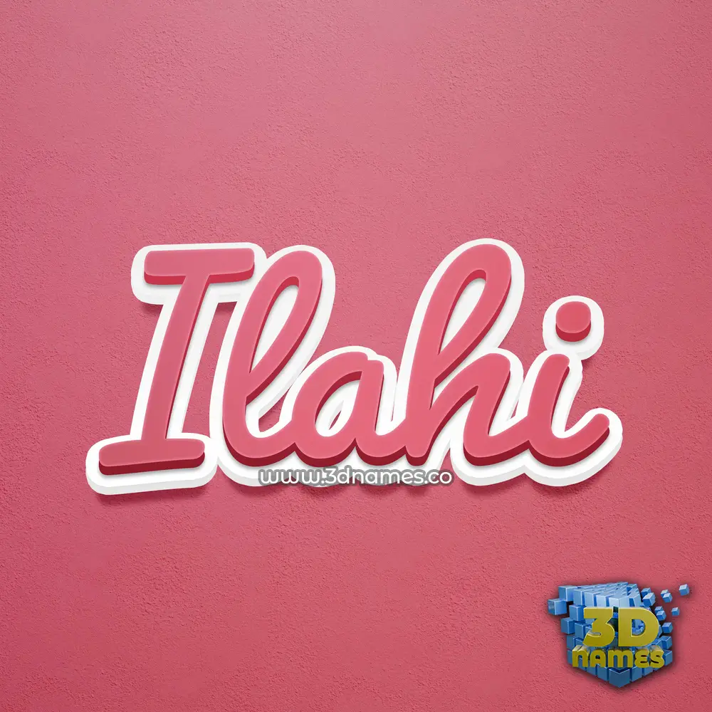 ilahi in Red Scribble style - 3D name wallpaper