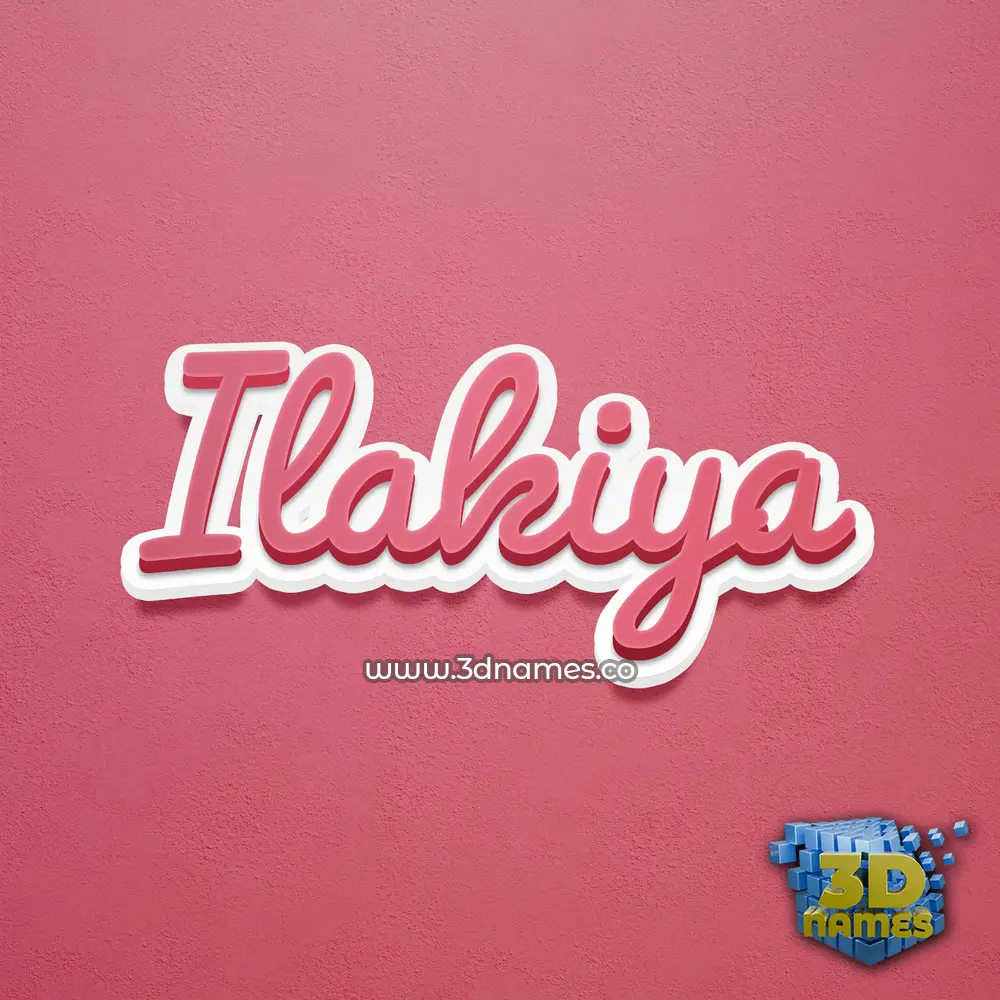 ilakiya in Red Scribble style - 3D name wallpaper