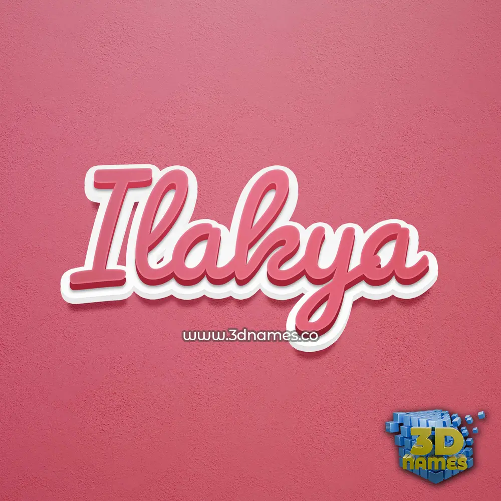 ilakya in Red Scribble style - 3D name wallpaper