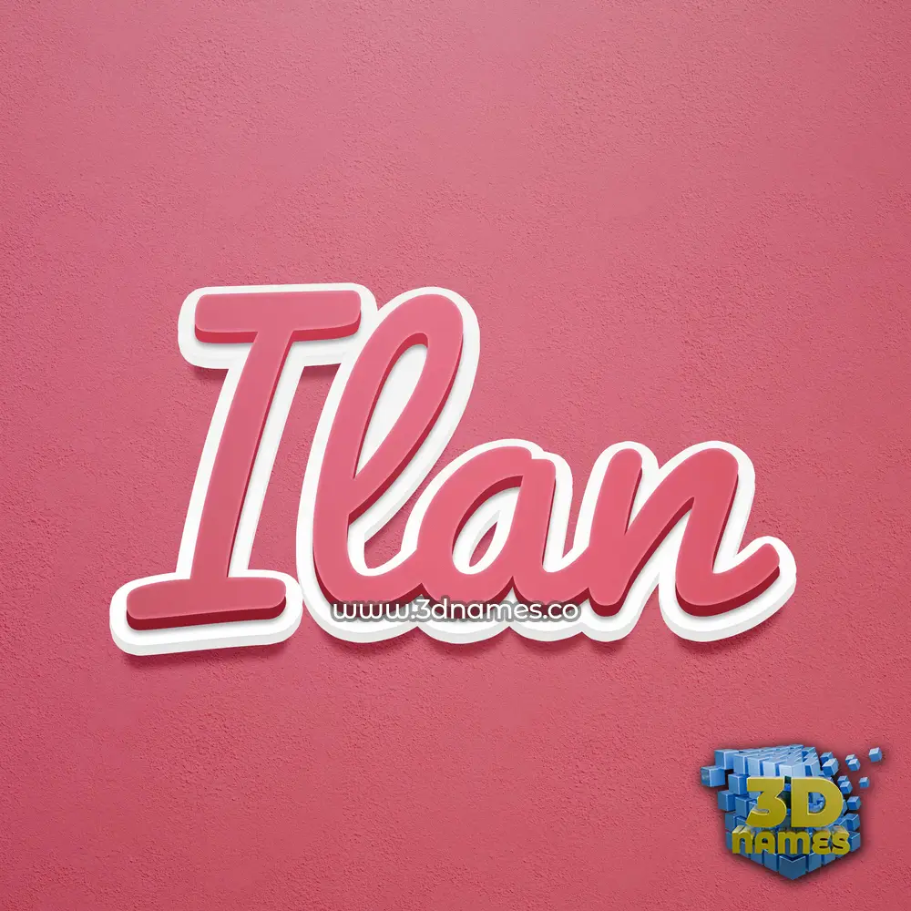 ilan in Red Scribble style - 3D name wallpaper